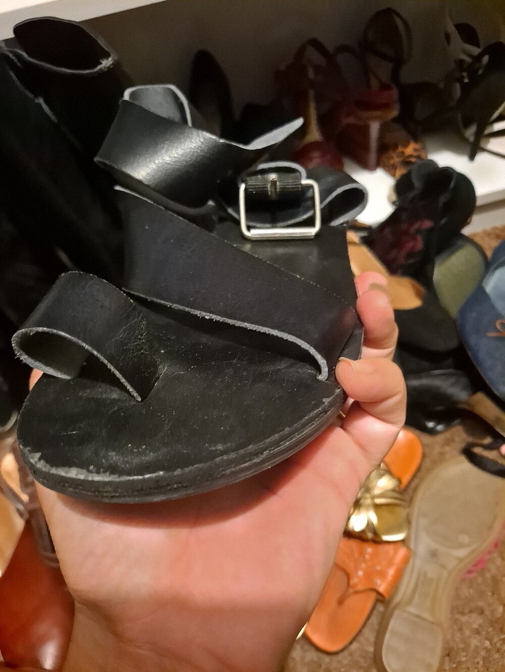 Mossimo Women's Black Leather Crisscross Slingback Sandals - Picture 16 of 16